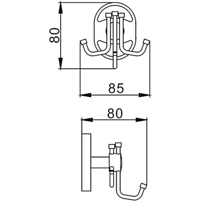 F 1905-3 Полотенцедержатель 3 крючка